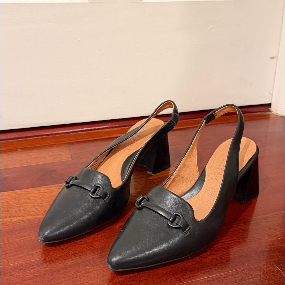 Gentle Souls Black Slingback Heels